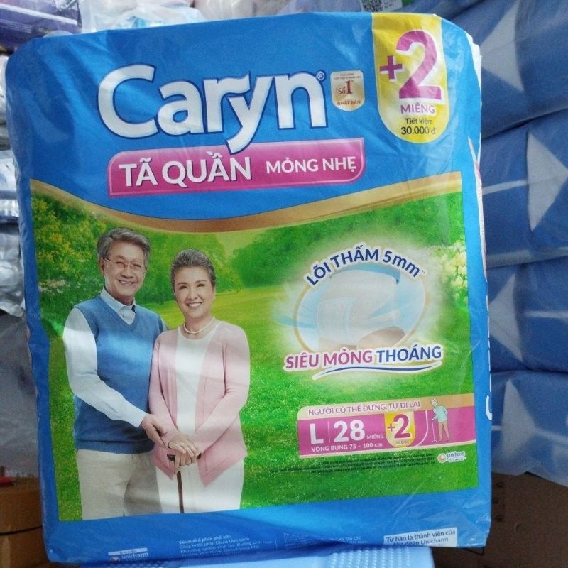 1 gói Tã quần Caryn M32, L28, XL24