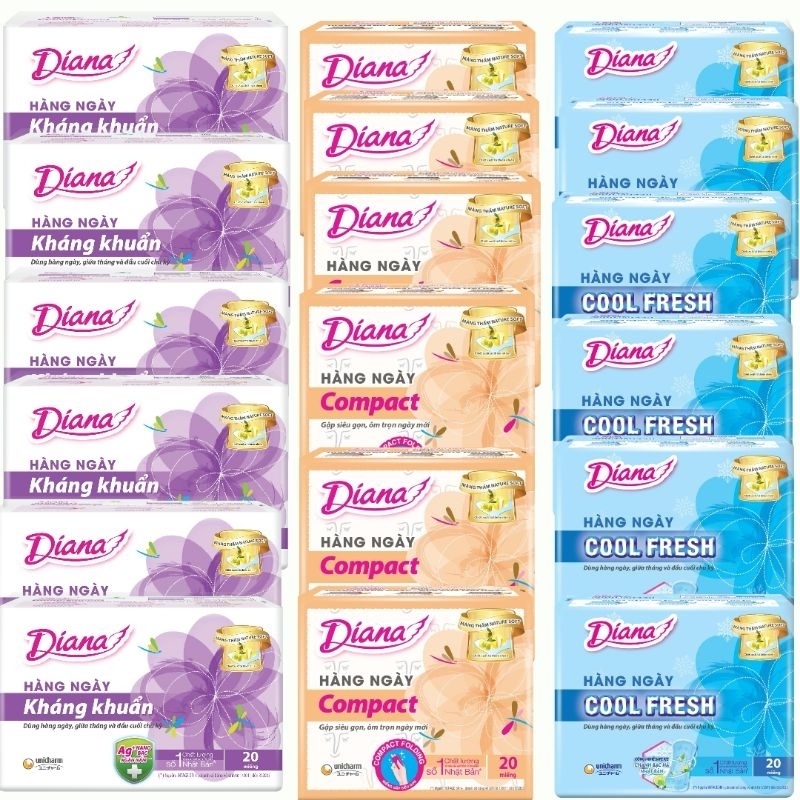 Bộ 6 gói DIANA HÀNG NGÀY SENSI 20 MIẾNG/GÓI