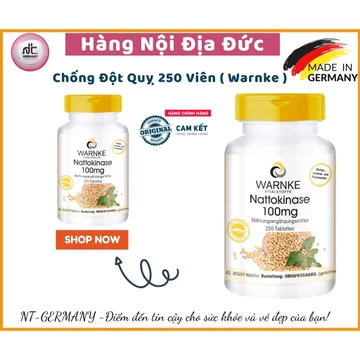 Chống Đột Quỵ 250 Viên ( Warnke Nattokinase 100 mg fermentiert, 2000 FU (250 Kapseln) )