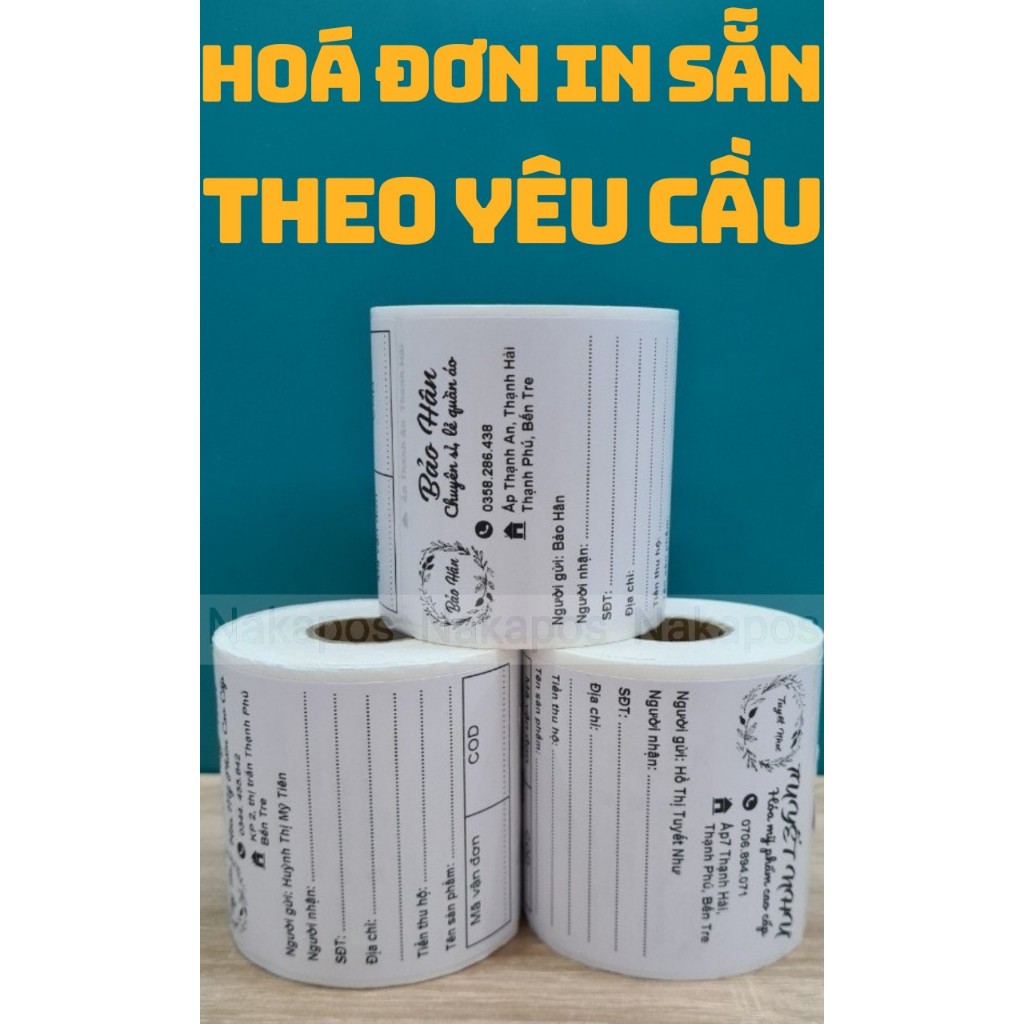 300 Tờ Tem ghi chú tem note hóa đơn in theo yêu cầu sẵn lớp dán phiếu ship ghi vận đơn 150x100 100x100 75x100 80x80