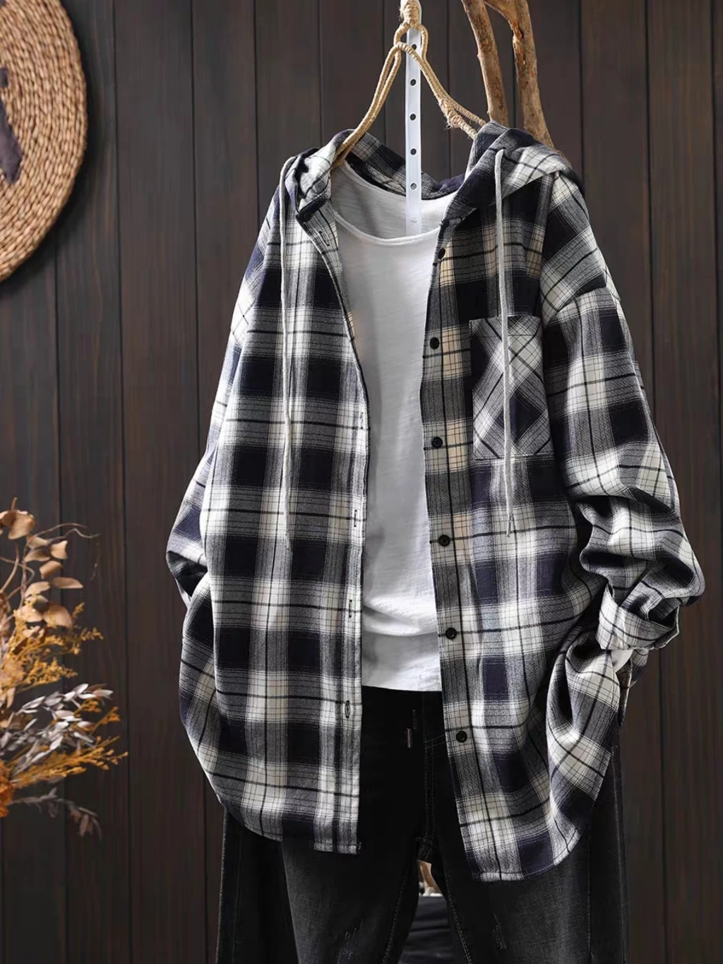 Áo khoác sơ mi có nón