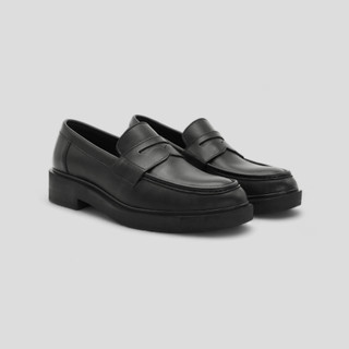 Giày Penny Loafer D3 - JOG04 , da bò nguyên tấm , đế cao su đúc cao 3,8cm ( D3 )