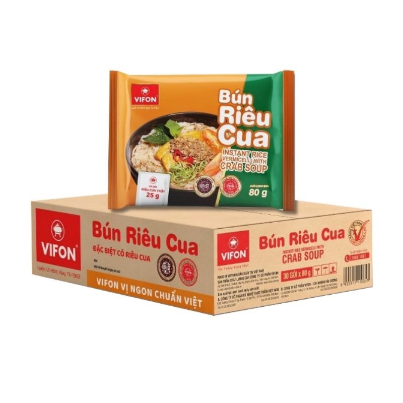 Bún riêu cua vifon thùng 30 gói - 80gr/gói | Shopee Việt Nam