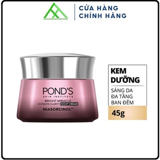 Kem dưỡng sáng da ban đêm Ponds Bright Miracle mờ thâm sạm với 50X Niasorcinol 45g