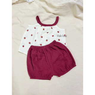 Bộ 2 dây vải xô muslin cho bé gái