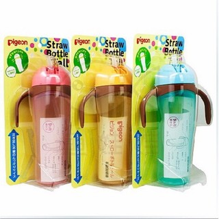 Bình tập uống ống hút Pigeon 150ml, 330ml có tay cầm cho bé