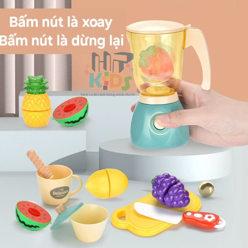 Đồ Chơi Máy Xay Sinh Tố Kèm Cắt Hoa Quả Đồ Chơi Nấu Ăn Nhà Bếp Mô Phỏng Thực Tế Gồm 23 Chi Tiết Thú Vị - PUPU HOUSE