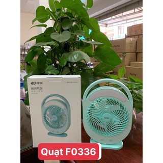 QUẠT SẠC TÍCH ĐIỆN CÓ ĐÈN LED SÁNG KM-F0336 MÀU XANH LỤC BẢO