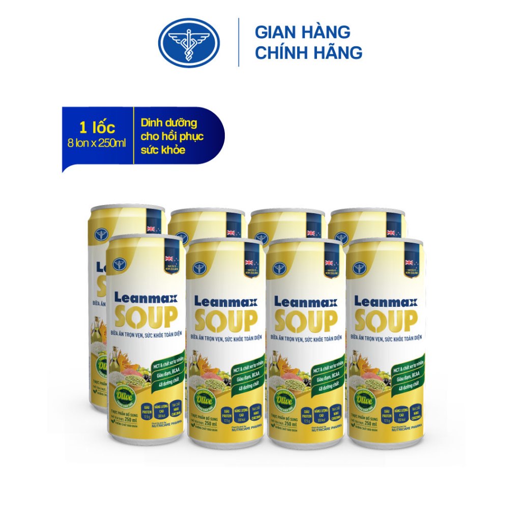 Lốc Leanmax Soup (8 lon x 250ml) - Giải pháp súp dinh dưỡng giúp nâng ...