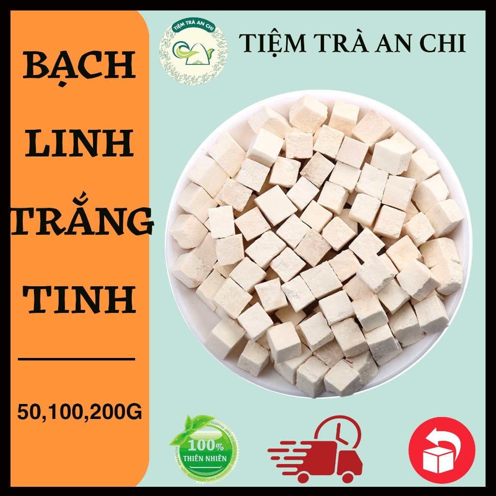 100g Bạch linh Phục Linh đẹp thượng hạng vuông trắng lợi tiểu, tốt cho tiêu hóa