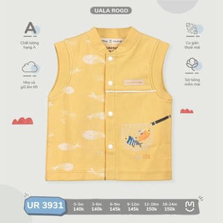 Aó gile nỉ cài thẳng Ualarogo UR3931 size 0-3m, 3-6m