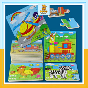 Combo 5 Tranh 10 Tranh Ghép Hình Cho Bé 9 Mảnh Hình Ngộ Nghĩnh Phát Triển Khả Năng Ghi Nhớ - PUPU HOUSE