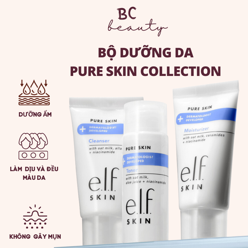 Sản Phẩm Dưỡng Ẩm Da e.l.f. Pure Skin Collection Size Mini | Toner, Sữa ...