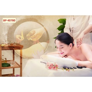 Tranh trang trí spa dưỡng sinh, decor gội đầu dưỡng sinh, tranh ngâm chân thảo dược in trên vải lụa (tặng kèm keo dán)