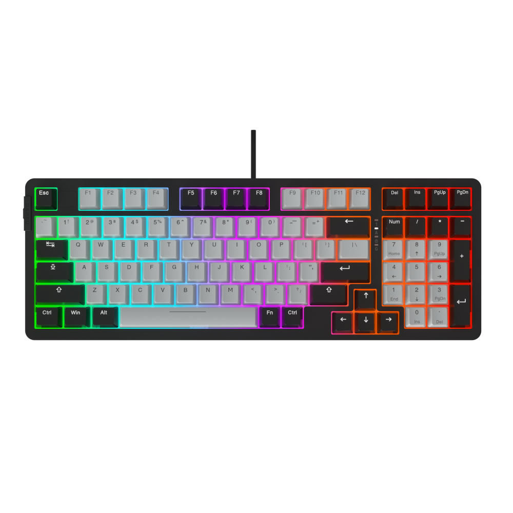 Bàn phím quang cơ Gaming DAREU EK98X PBT BLACK-GREY (WATERPROOF, OPTICAL sw, MULTI LED) | BigBuy360 - bigbuy360.vn