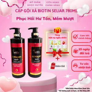 Dầu Gội Xả Seliar Biotin Collagen 780ml Giúp Tóc Mềm Mượt, Ngăn Rụng Tóc CHÍNH HÃNG