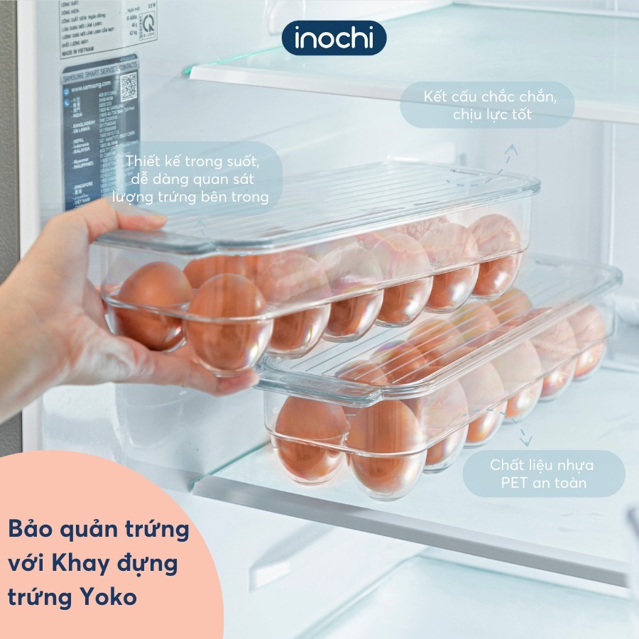 Bộ Khay đựng trứng 12 quả, 14 quả Inochi, an toàn tiêu chuẩn Nhật