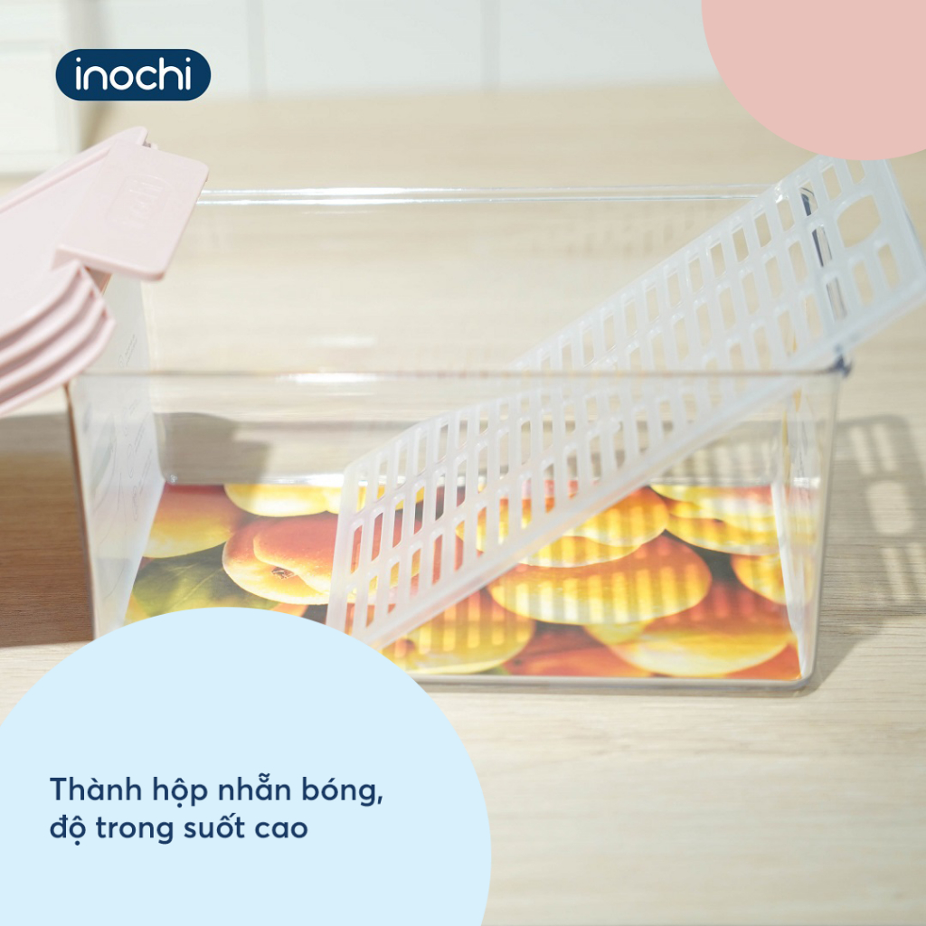 Hộp thực phẩm Tritan chữ nhật cao cấp, bảo quản rau quả tươi lâu, an toàn - CHÍNH HÃNG INOCHI