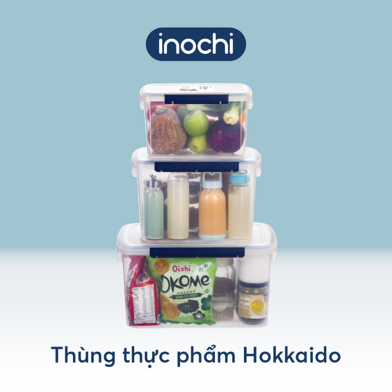 Thùng nhựa, hộp nhựa trong suốt cao cấp đựng thực phẩm Inochi 10L-18L-30L - CHÍNH HÃNG INOCHI