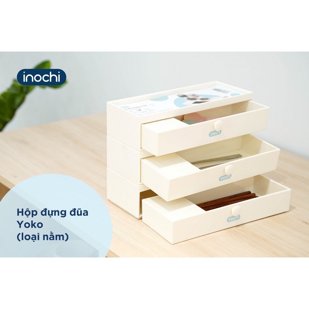 Hộp đựng đũa dạng nằm chống ẩm mốc màu trắng Yoko - INOCHI