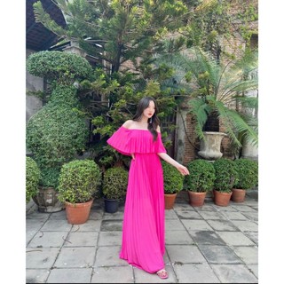 🔥Maxi trễ vai dập ly du lich biển Hè, freesize dễ mặc
