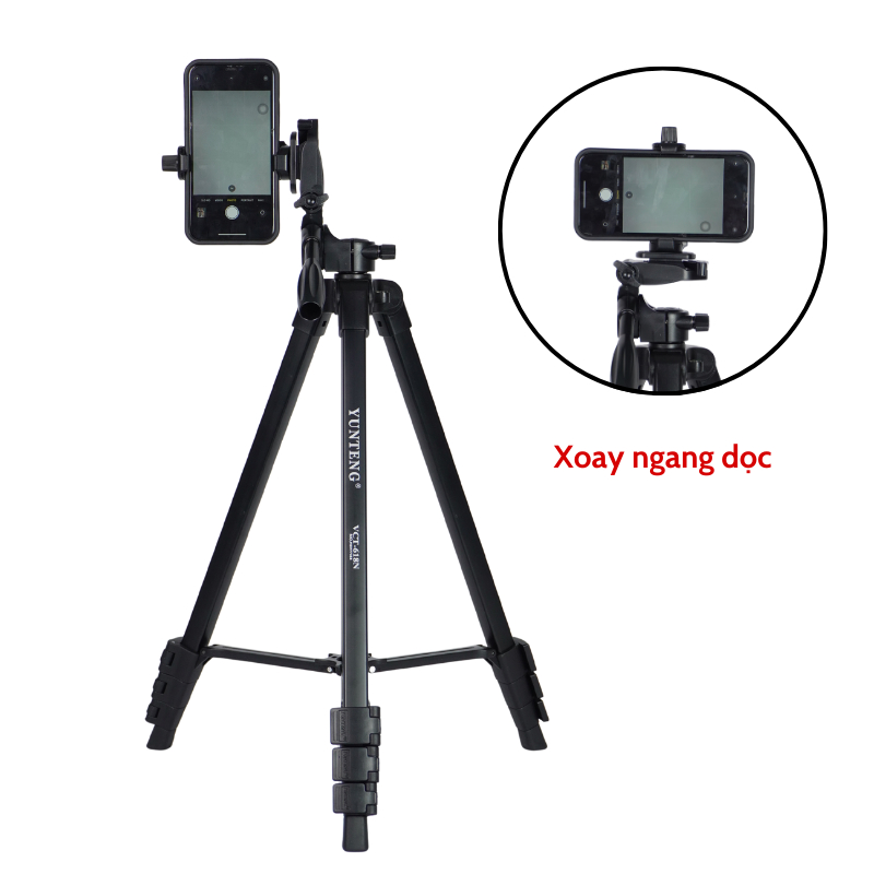 [Cao 1m8] Tripod điện thoại, máy ảnh Yunteng VCT 618N - Gậy chụp ảnh, quay video cao chắc chắn
