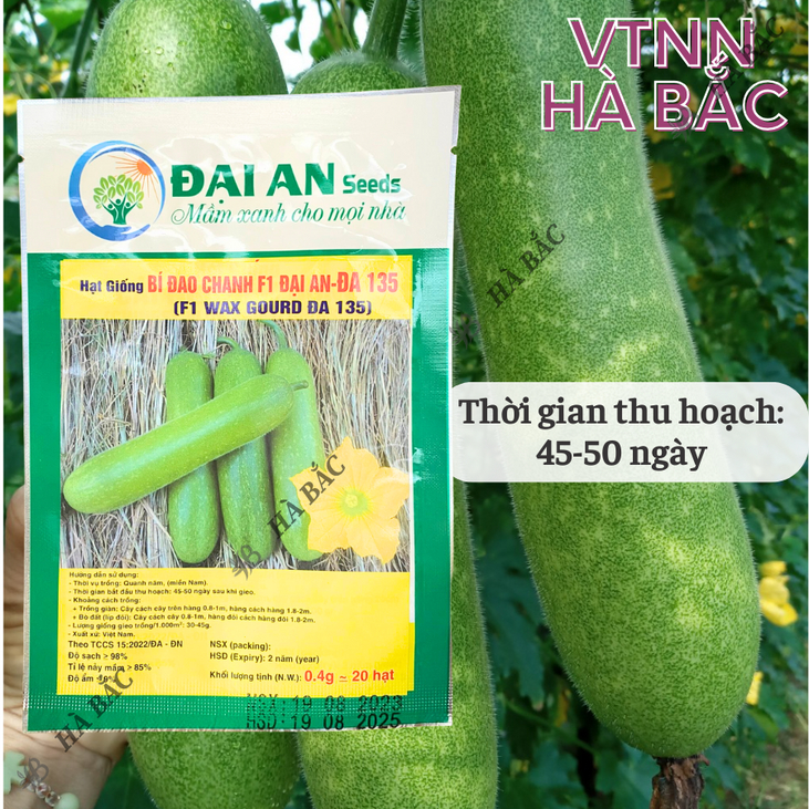 Hạt Giống Bí Đao ĐA 135 Đại An - Túi 0.4gram, Hạt Giống Nảy Mầm Tốt, Năng Suất Cao, Trông Quanh Năm