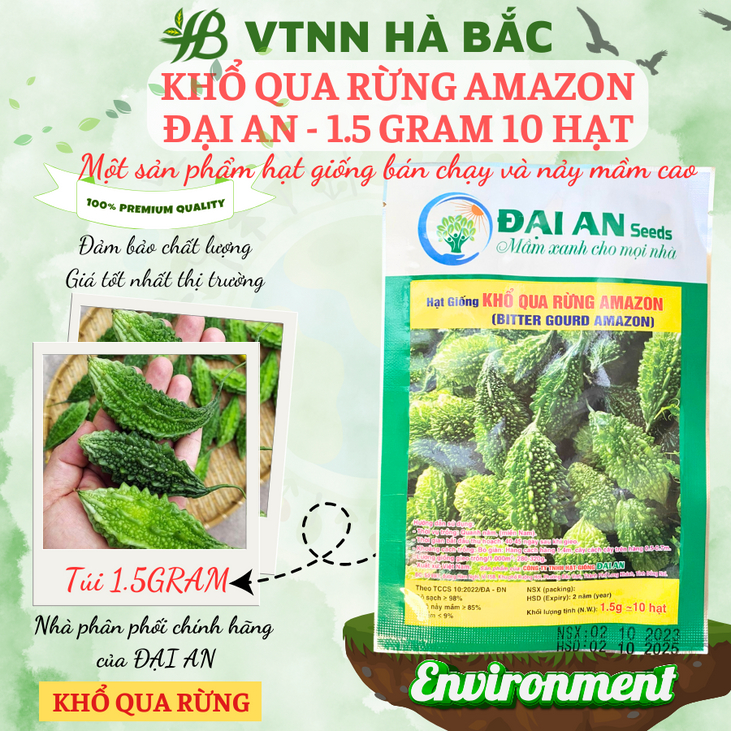 Khổ Qua Rừng Amazon Đại An - 1.5 Gram 10 Hạt, Hạt Giống Nảy Mầm Tốt, Năng Suất Cao, Trông Quanh Năm