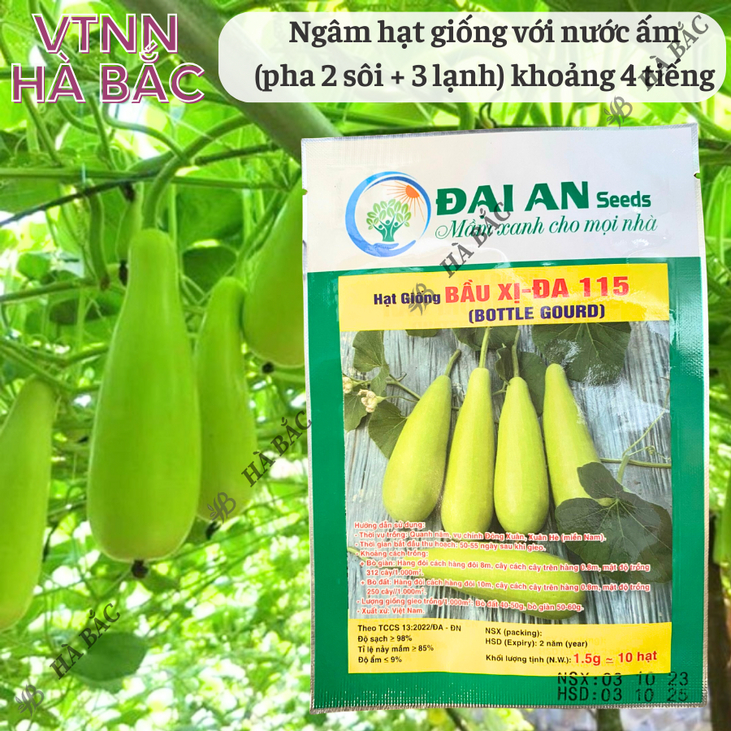 Hạt Giống Bầu Xị Đa 115 Đại An - 1.5 Gram, Hạt Giống Nảy Mầm Tốt, Năng Suất Cao, Trông Quanh Năm