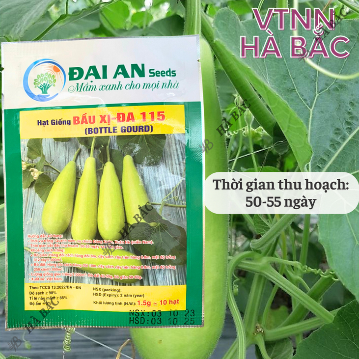 Hạt Giống Bầu Xị Đa 115 Đại An - 1.5 Gram, Hạt Giống Nảy Mầm Tốt, Năng Suất Cao, Trông Quanh Năm