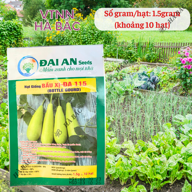 Hạt Giống Bầu Xị Đa 115 Đại An - 1.5 Gram, Hạt Giống Nảy Mầm Tốt, Năng Suất Cao, Trông Quanh Năm
