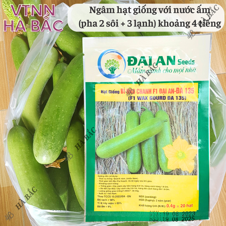 Hạt Giống Bí Đao ĐA 135 Đại An - Túi 0.4gram, Hạt Giống Nảy Mầm Tốt, Năng Suất Cao, Trông Quanh Năm
