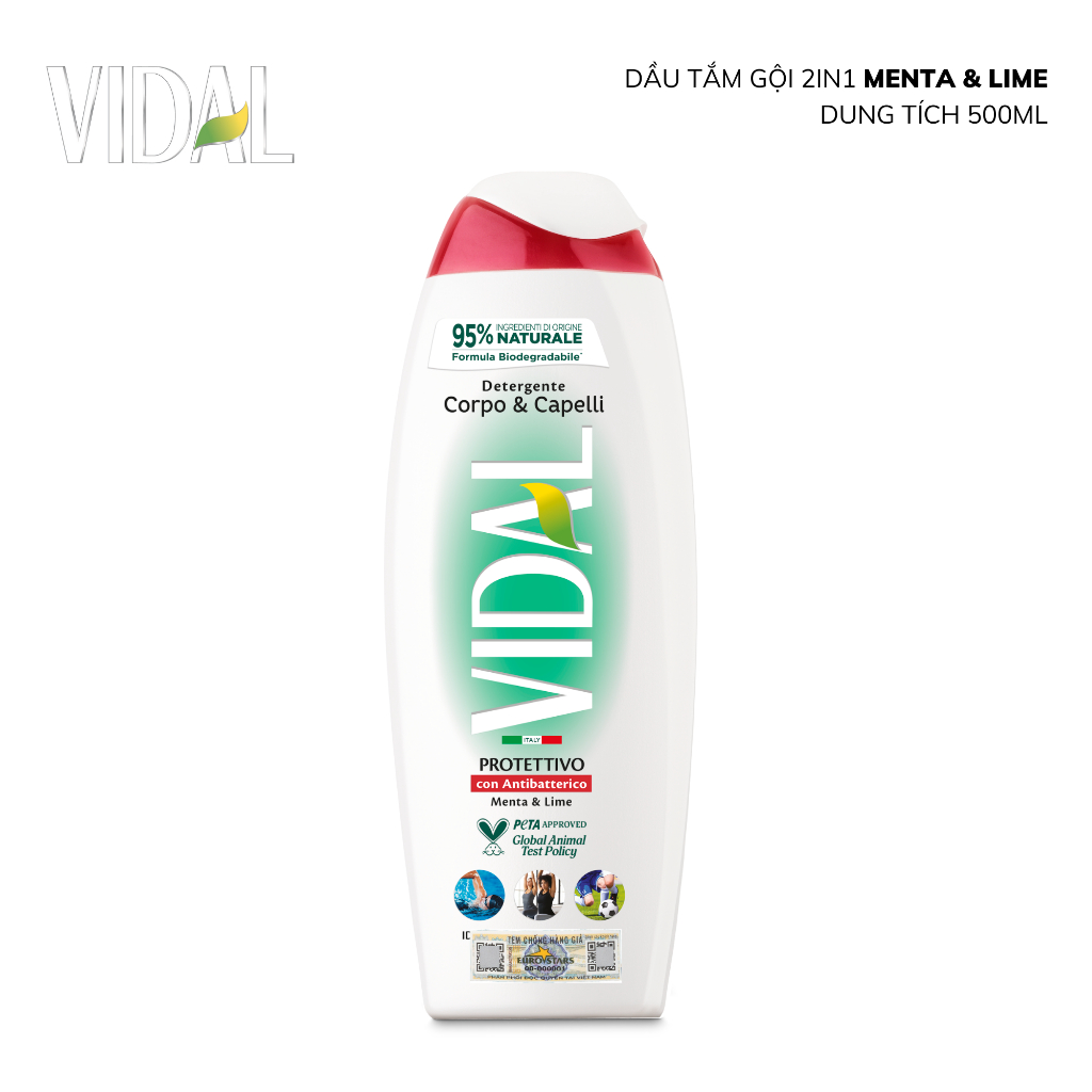 Ảnh Sữa tắm gội 2 trong 1 Vidal 500ml thành phần tự nhiên dành cho cả gia đình 3