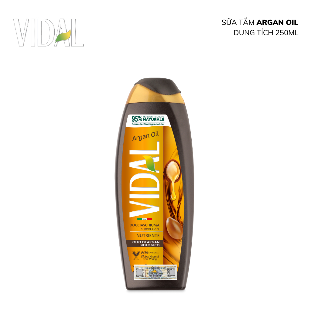 Ảnh Sữa tắm gội 2 trong 1 Vidal 250ml thành phần tự nhiên dành cho cả gia đình 2