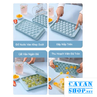 Khay Đá 33 Viên, Khuôn Thạch Bi Nhựa Tròn, Làm Rau Câu, Hoa Quả, Trái Cây, Khay Đá Tròn 33 Viên - GD811-KdaVien