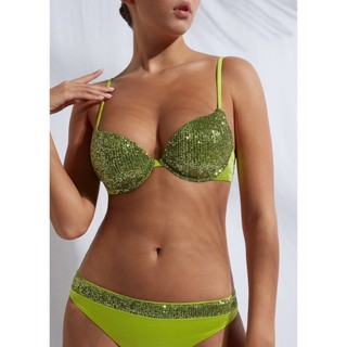 Áo bơi - Áo bikini đính sequin  có gọng có đệm hàng quai khuy cài hàng VNXK