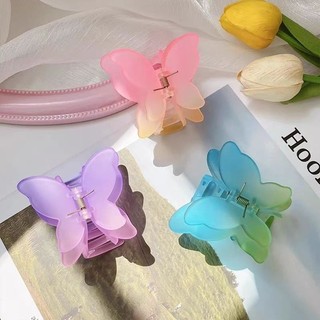 Kẹp tóc bươm bướm, kẹp tóc hình bướm nhựa nhám màu Gradient, kẹp tóc dễ thương phong cách Hàn Quốc