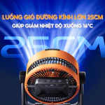 Quạt Để Bàn Tích Điện Đa Năng DELADEP 4 Cấp Độ Gió,Tích Hợp Đèn LED Thích Hợp Đi Dã Ngoại,Xoay 360° Làm Mát Lên Đến 16H — ảnh 4