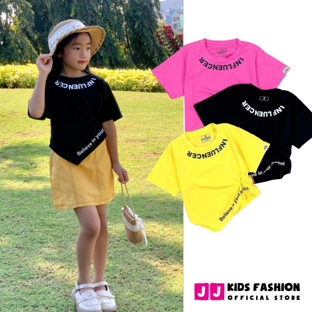 Áo Thun Ngắn Tay Crop top Bé Gái In Hình Năng Động, Cổ Tròn – Quần Áo Trẻ Em | JJ Kids Fashion
