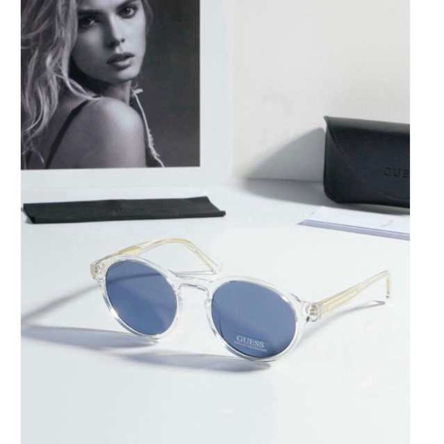 [CHÍNH HÃNG] Kính râm Guess mắt blue dáng tròn basic | Shopee Việt Nam