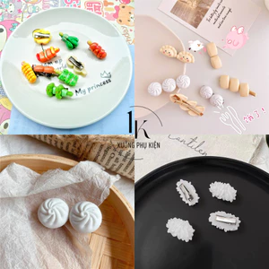 Kẹp Tóc Hình Bánh Bao, Bánh Màn Thầu, Xiên Que Vui Nhộn