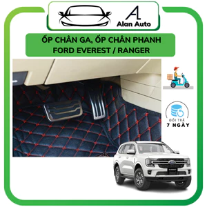 Ốp chân ga, Ốp chân phanh xe Ford Everest, Ranger 2017-2024 .CHẤT LIỆU INOX bọc cao su cao cấp