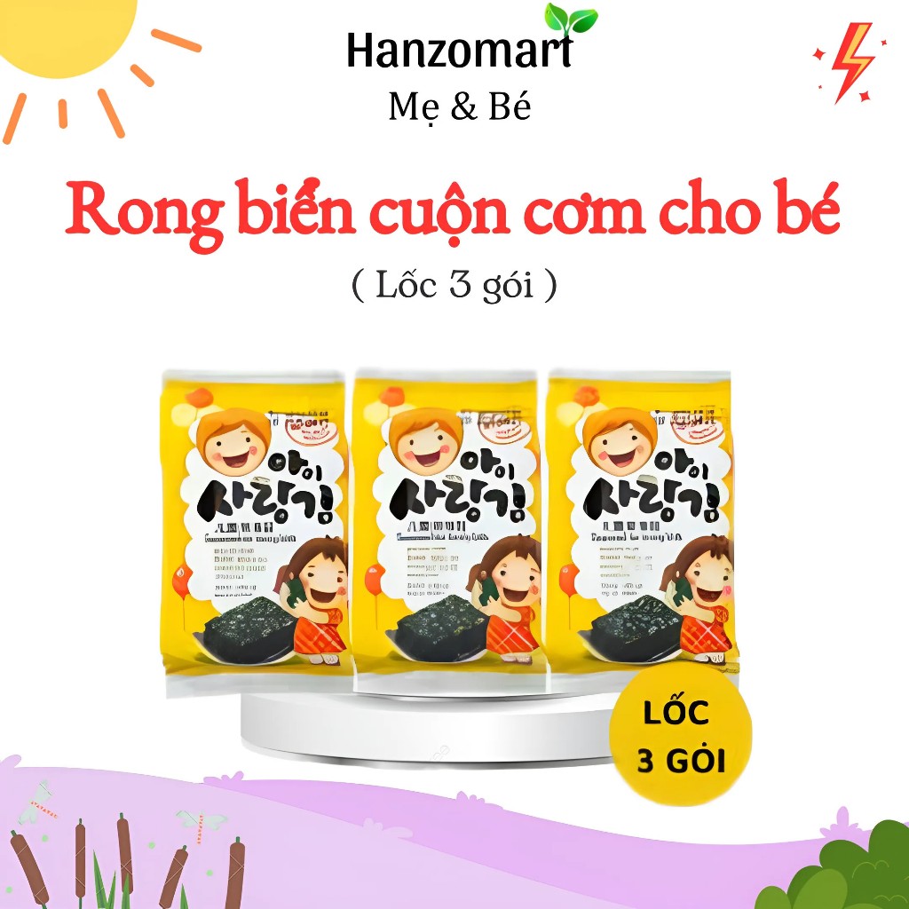 Rong biển cho bé ăn dặm rong biển cuộn cơm cho bé hanzomart