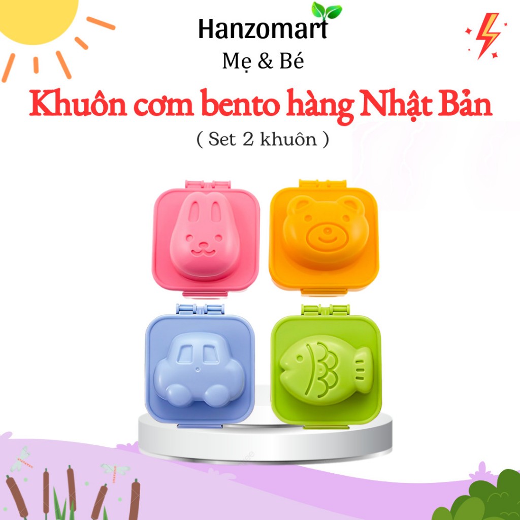 Khuôn bento Nhật Bản làm cơm làm bánh cho bé ăn dặm hanzomart (set 2 khuôn)