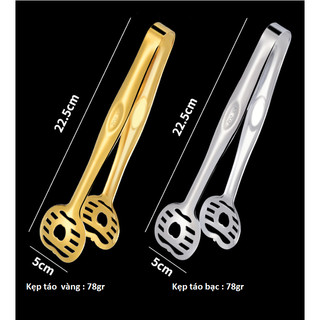 INOX 304 Kẹp Táo Gắp Thức Ăn, Đồ Nướng BBQ Bánh Mì, Bít Tết, Thép Không Gỉ , Mẫu Mới Bền Đẹp