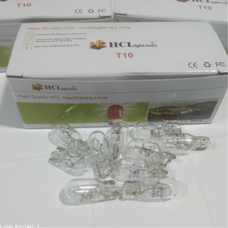 Hộp 10 Bóng đèn Halogen T10, bóng đèn sợi đốt T10 màu trắng điện 12v 24v.