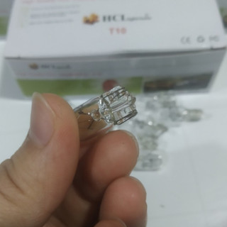 Hộp 10 Bóng đèn Halogen T10, bóng đèn sợi đốt T10 màu trắng điện 12v 24v.