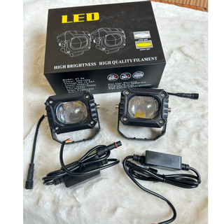 Đèn led bi trợ sáng, Đèn led bi mắt vuông siêu sáng dành cho ô tô, xe máy (1 chiếc)