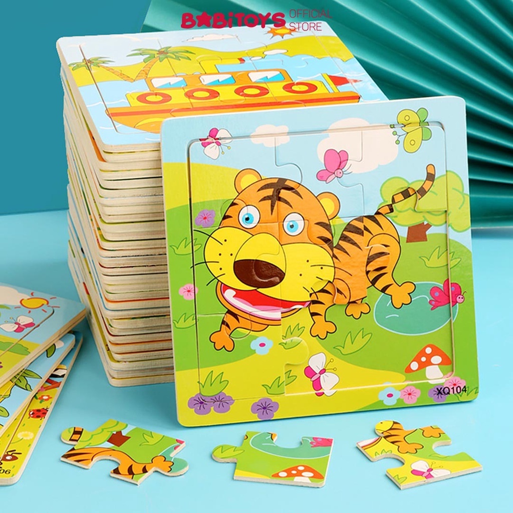Combo 10 Tranh Ghép Hình 9 Mảnh Hình Con Vật Cho Bé Nhiều Hình Dễ Thương Giá Rẻ Cho Bé- PUPU HOUSE