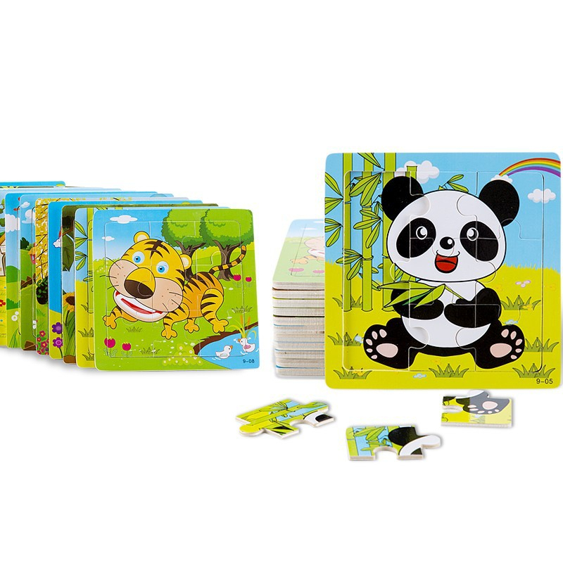 Combo 10 Tranh Ghép Hình 9 Mảnh Hình Con Vật Cho Bé Nhiều Hình Dễ Thương Giá Rẻ Cho Bé- PUPU HOUSE